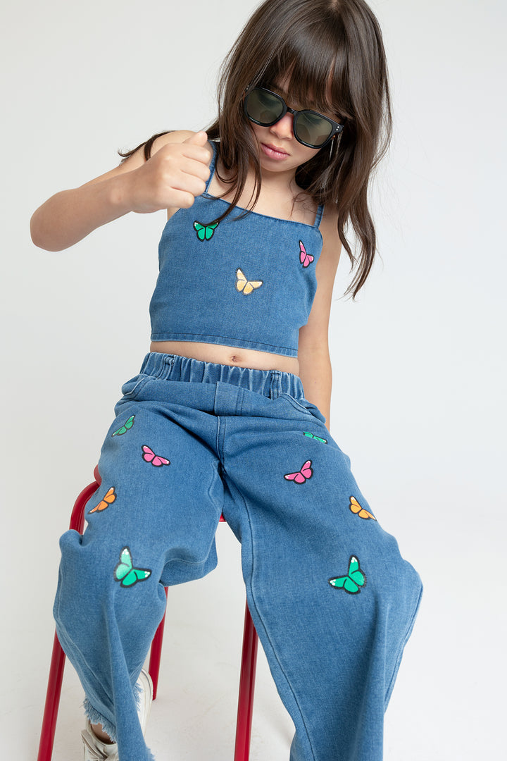 BUTTERFLIES JEANS SET