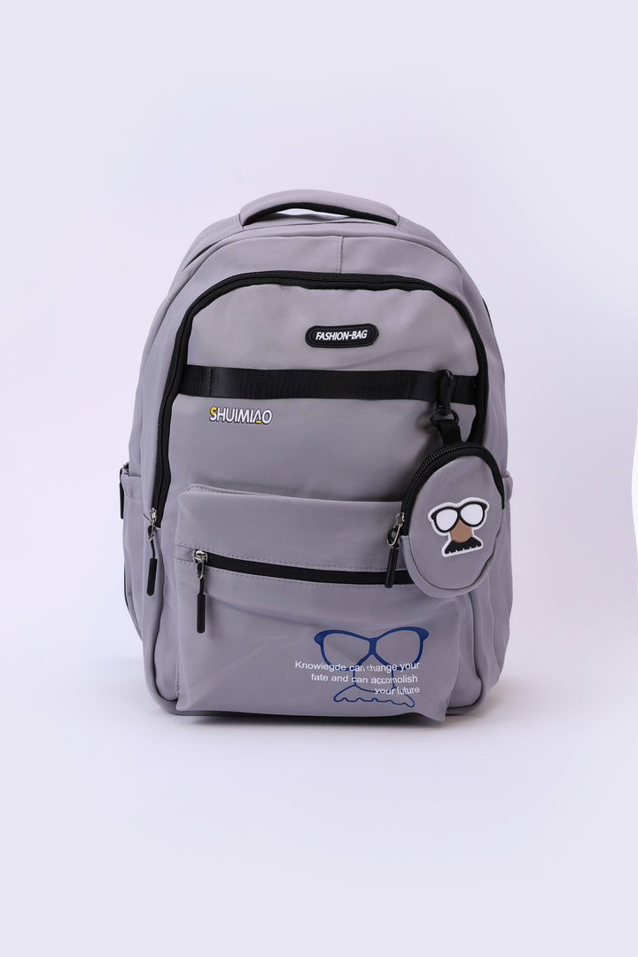 GRAPHIC BACKPACK WITH ROUND POUCK