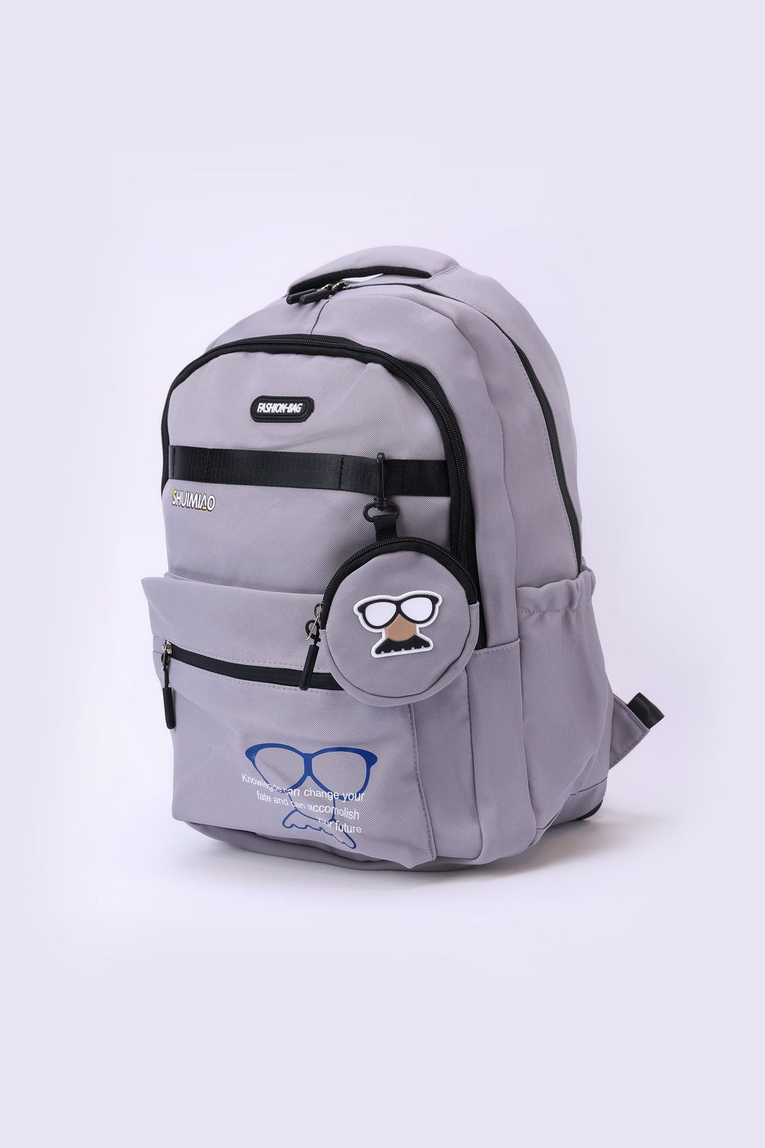 GRAPHIC BACKPACK WITH ROUND POUCK