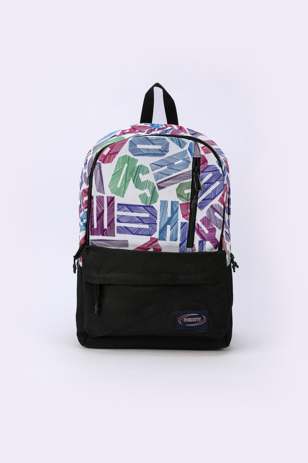 GEOMETRIC AND TEXT PRINT BACKPACK TRIO