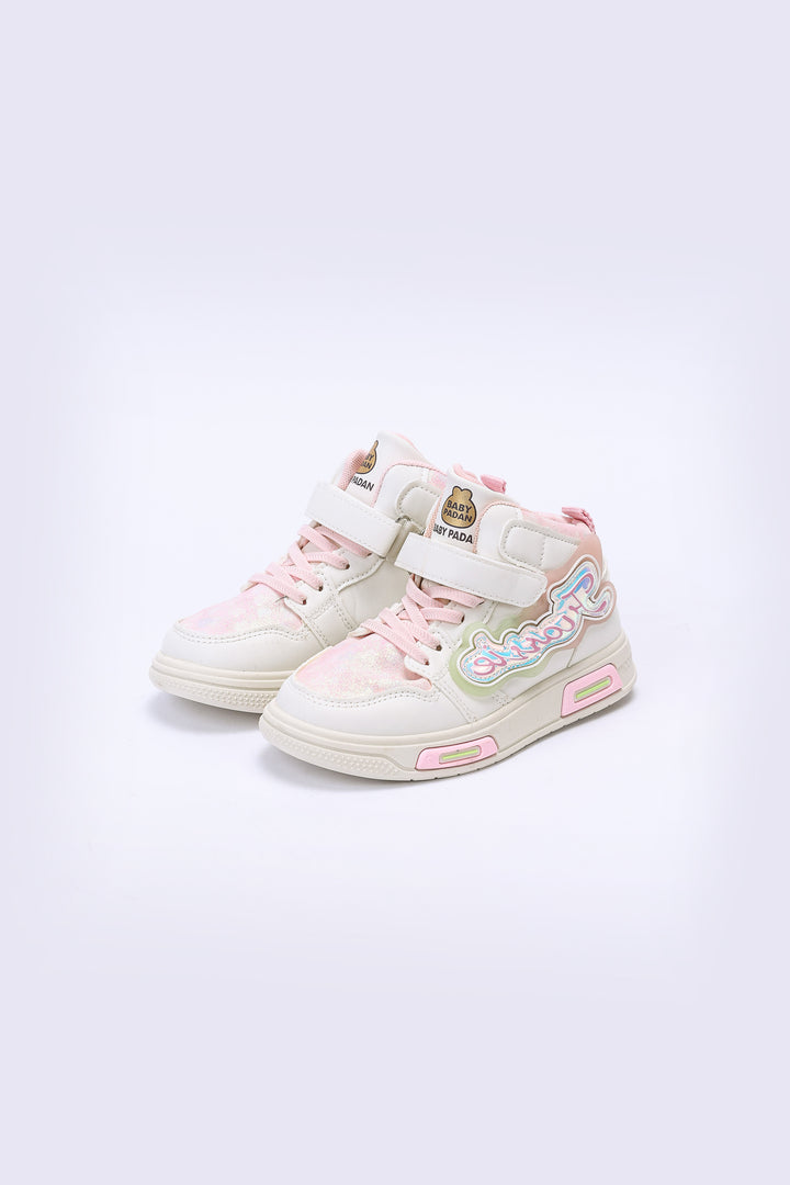 GLITTER SCRIPT HIGH TOP SNEAKERS