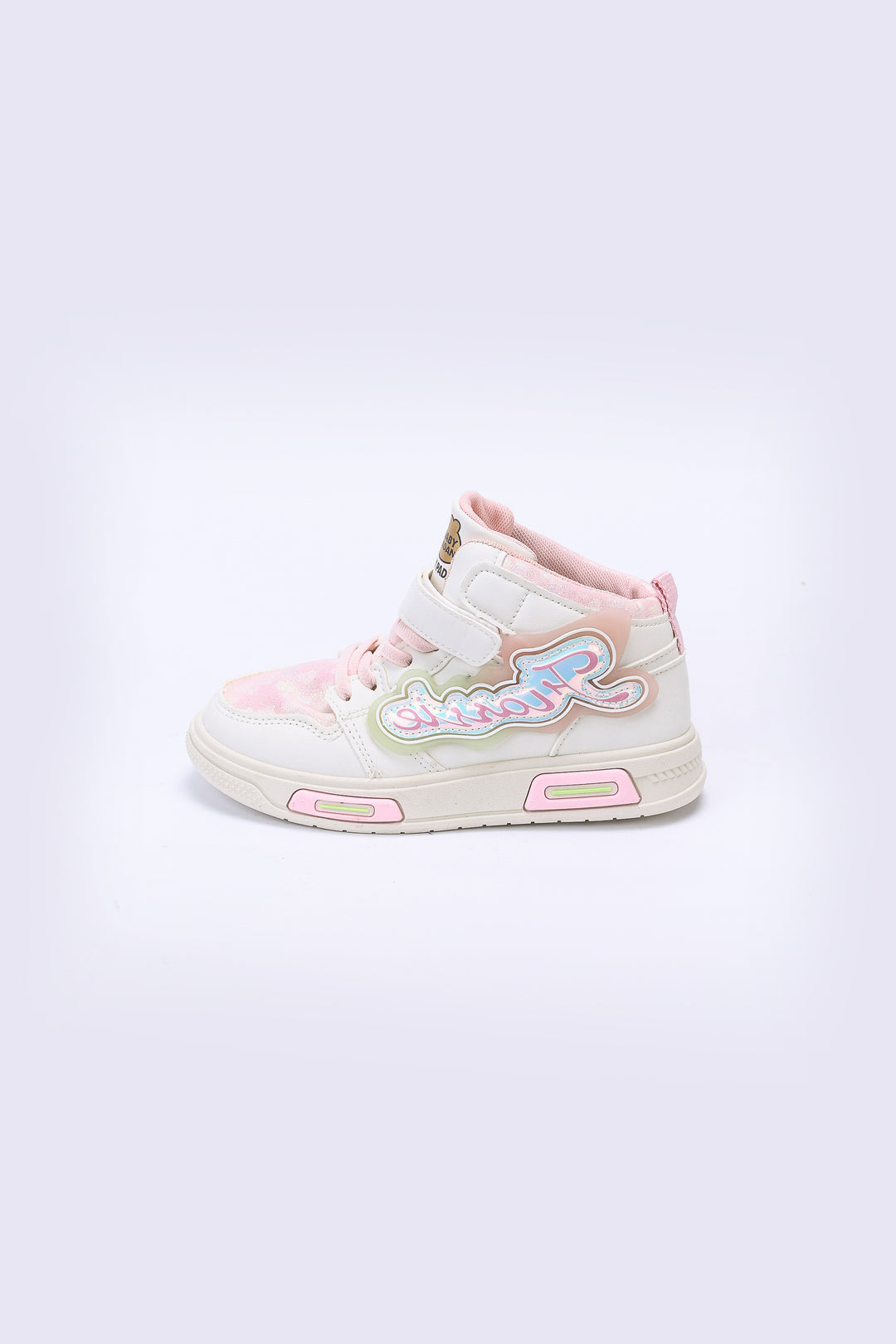 GLITTER SCRIPT HIGH TOP SNEAKERS