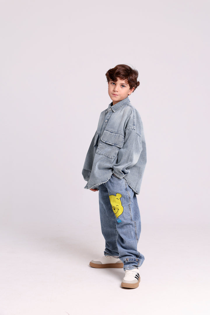 DENIM SHIRT WITH FLAP POCKETS