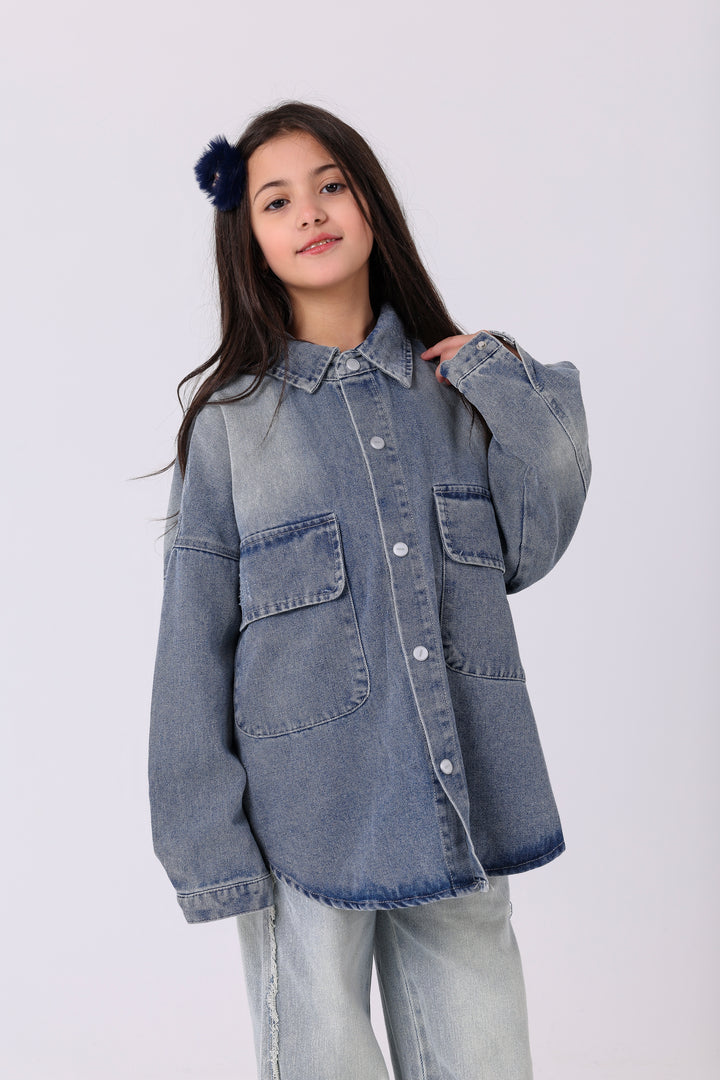 DENIM SHIRT WITH FLAP POCKETS