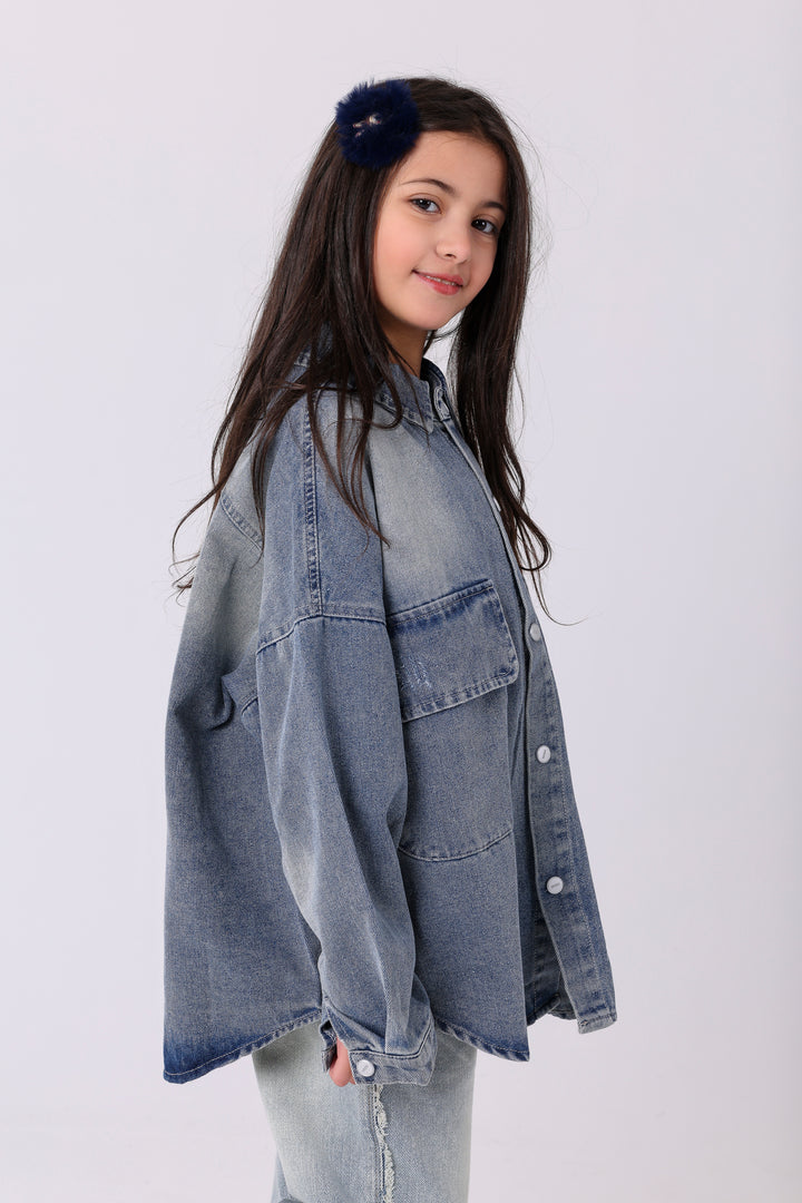 DENIM SHIRT WITH FLAP POCKETS