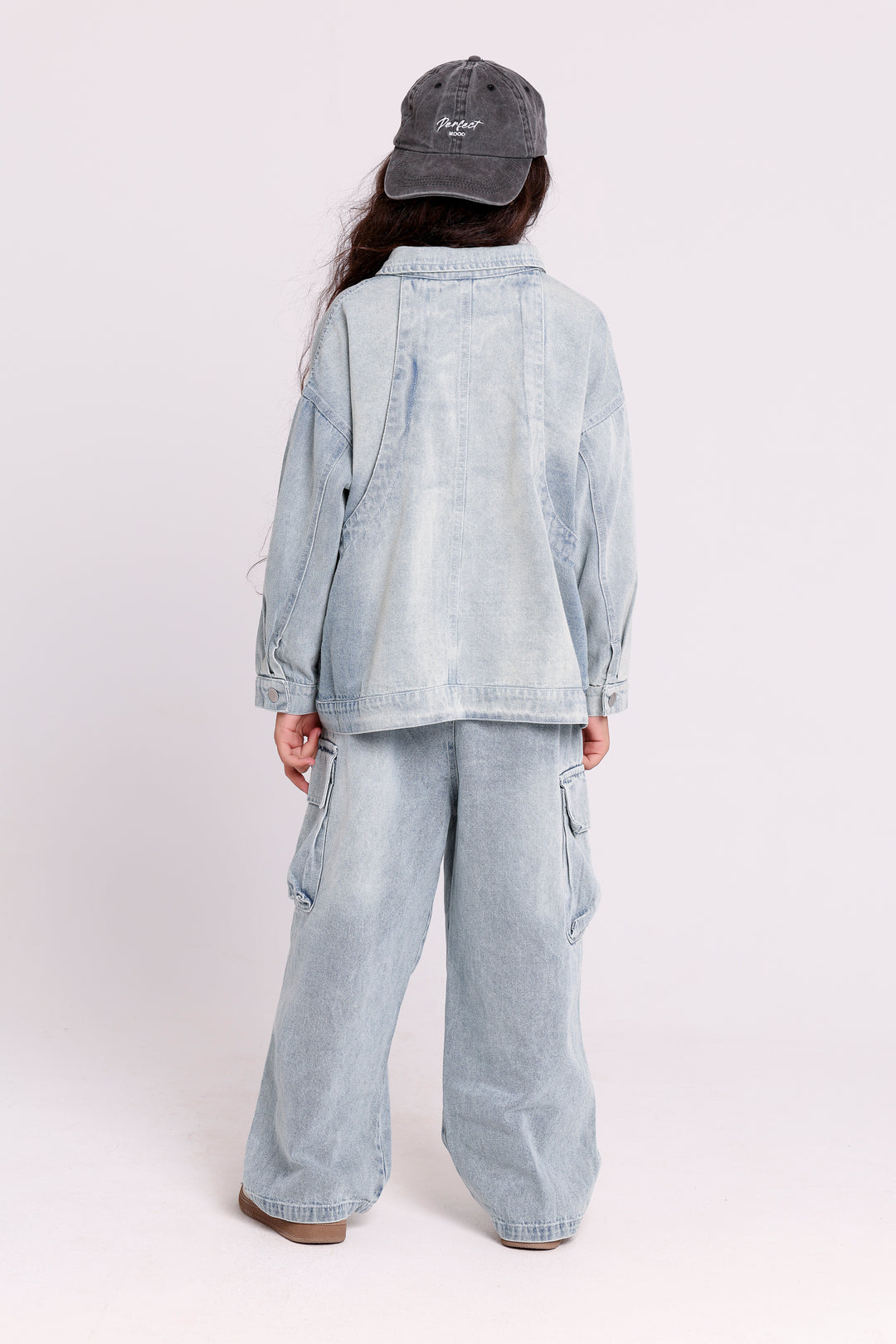 DENIM JACKETWITH CARGO PANTS SET