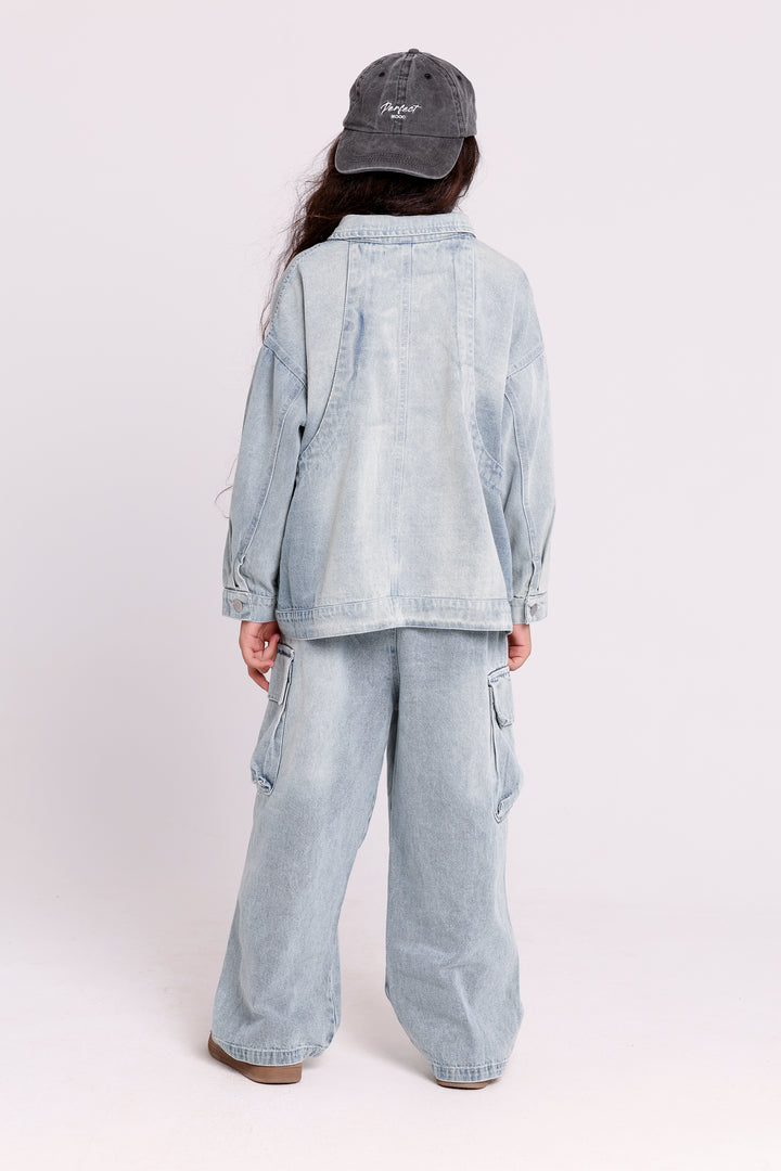 DENIM JACKETWITH CARGO PANTS SET