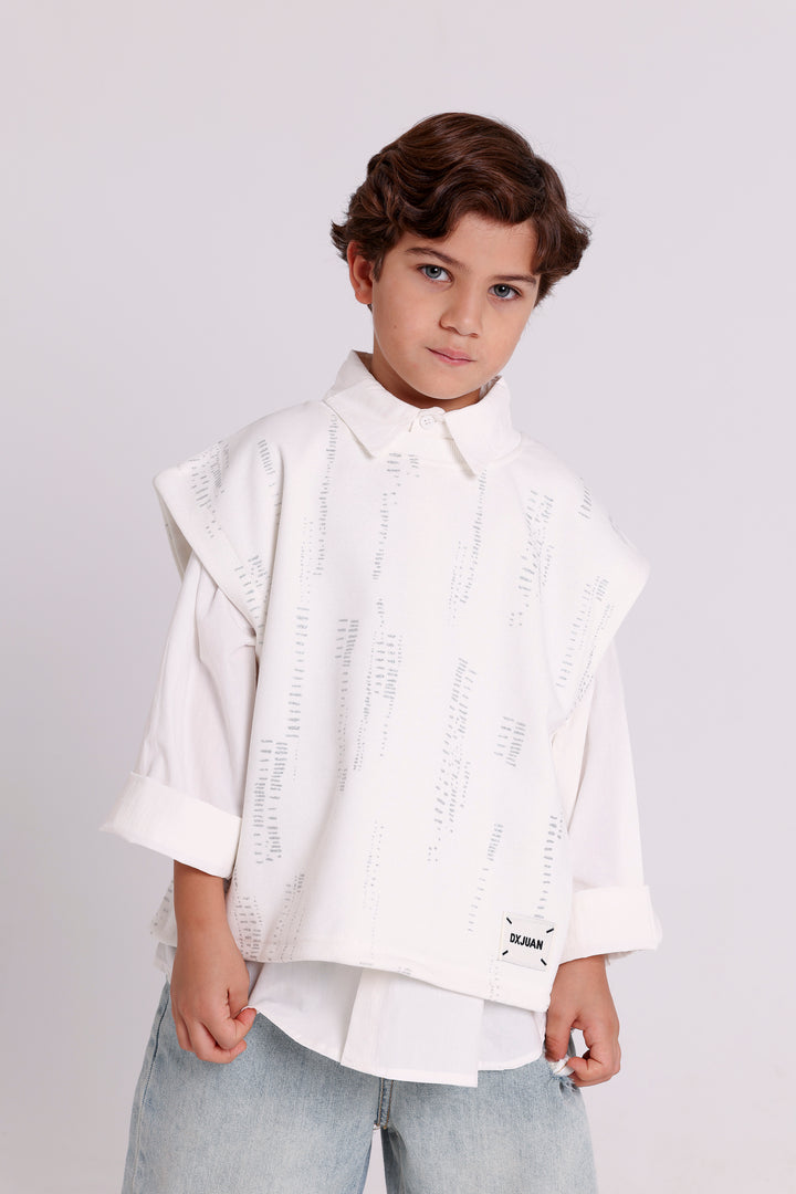 SLEEVELESS TOP WITH GLITTER PATTERN
