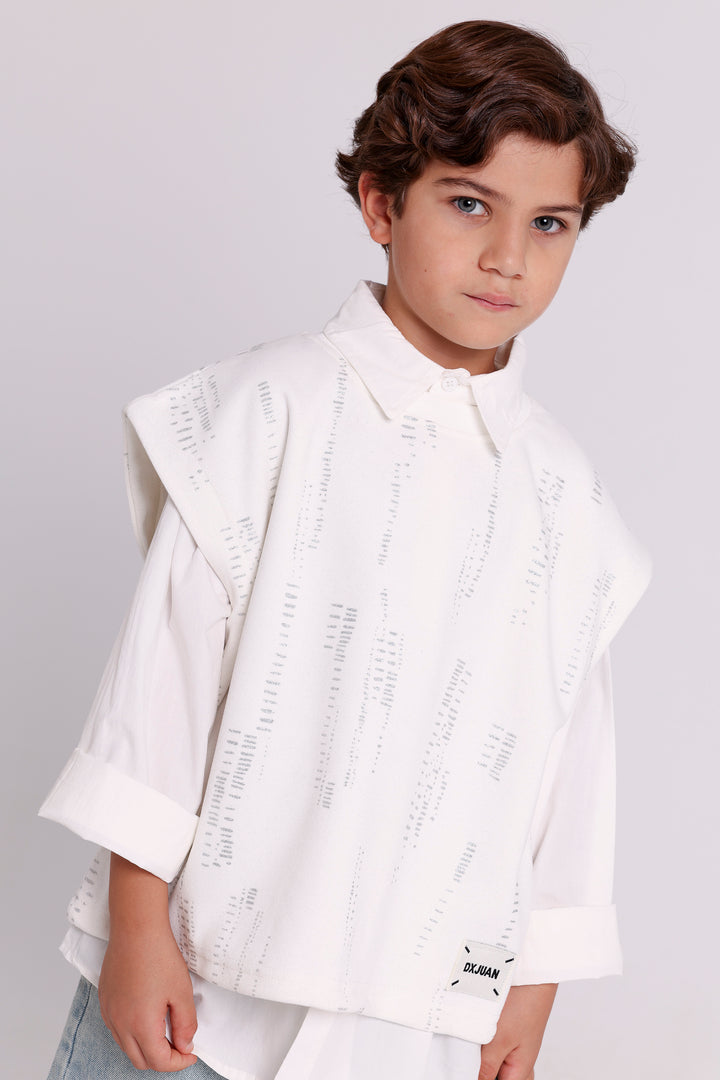 SLEEVELESS TOP WITH GLITTER PATTERN