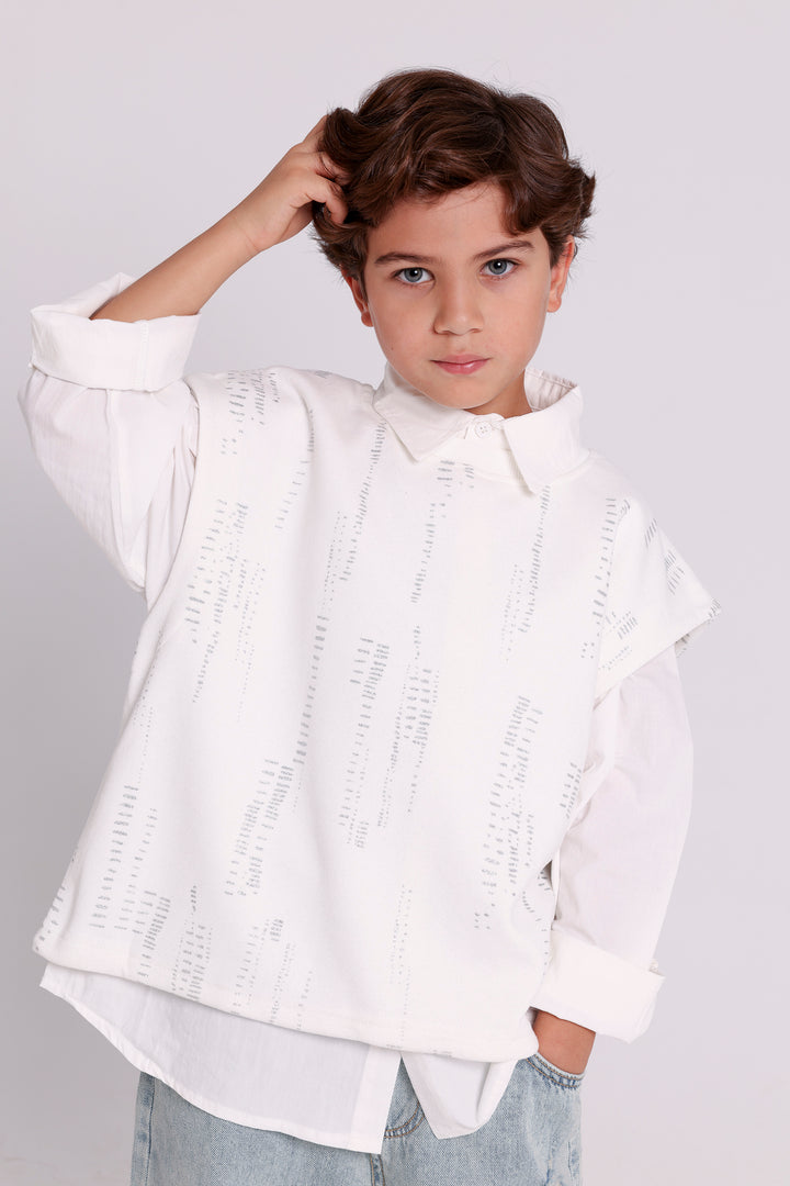 SLEEVELESS TOP WITH GLITTER PATTERN