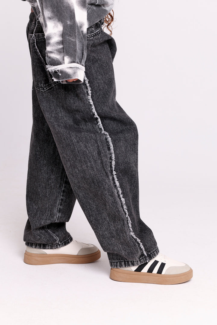 WASHED DENIM KIDS PANTS