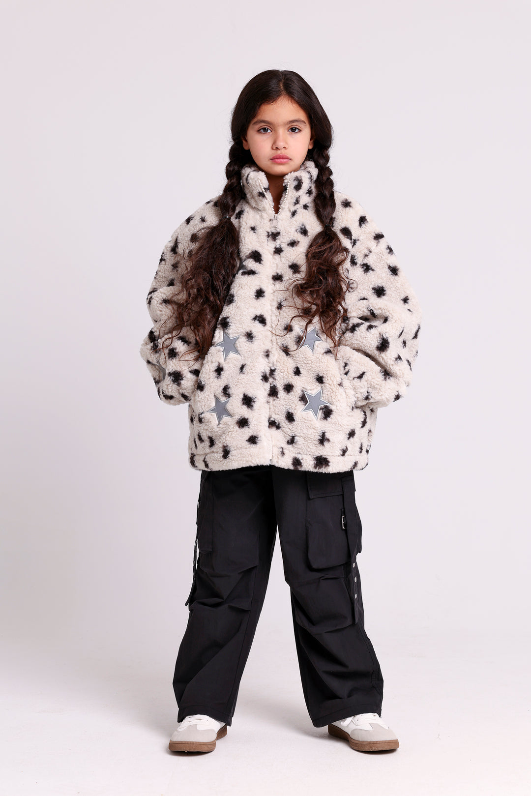 FURRY JACKET WITH STARS