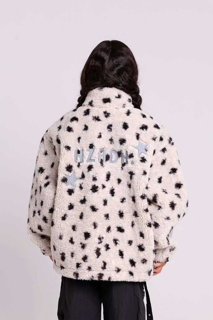 FURRY JACKET WITH STARS