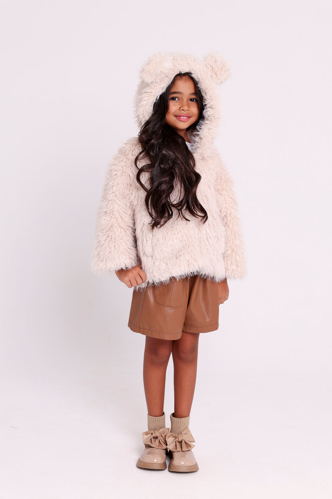 FURRY JACKET WITH HOODIE
