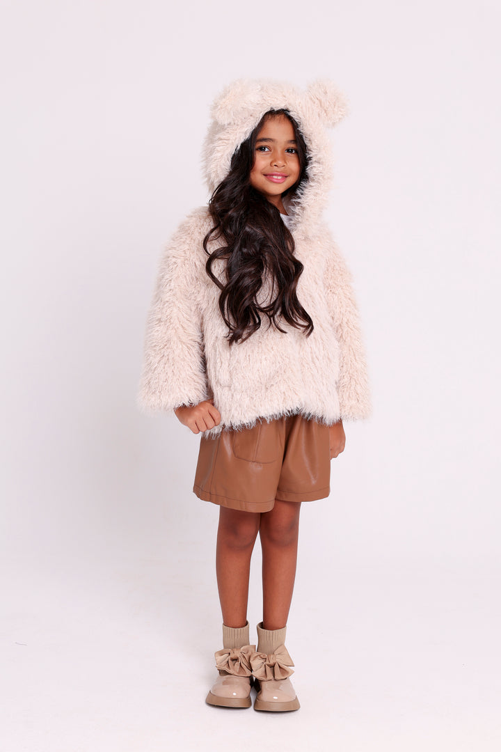 FURRY JACKET WITH HOODIE