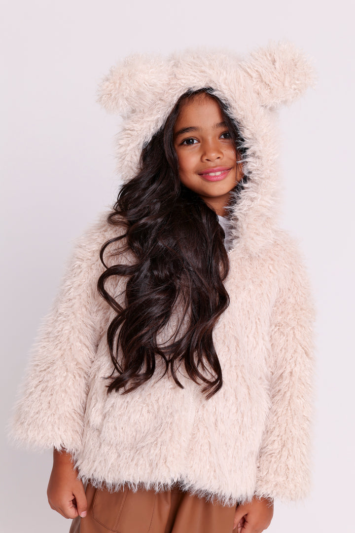 FURRY JACKET WITH HOODIE