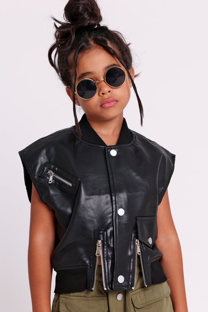 FAUX LEATHER VEST