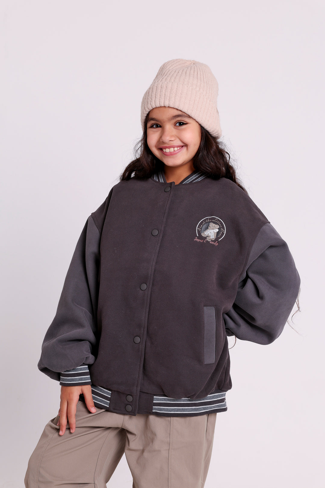 JACKET WITH BEAR EMBROIDERY