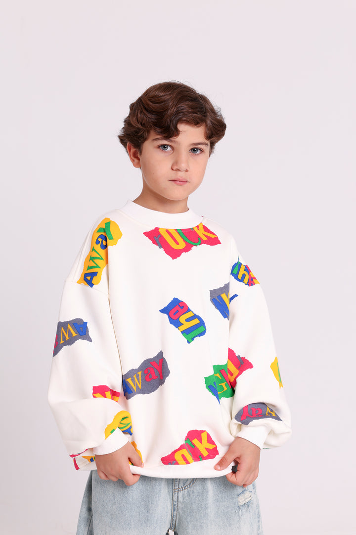 SWEATSHIRT WITH ROCK GRAPHIC PRINT