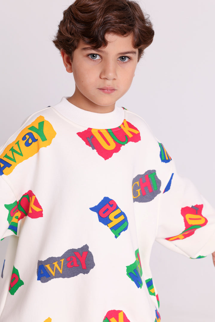 SWEATSHIRT WITH ROCK GRAPHIC PRINT