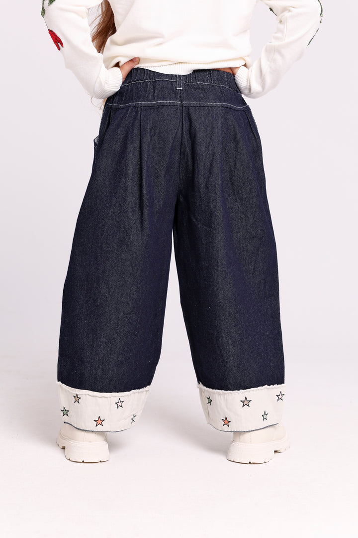 JEANS WITH STARS HEM