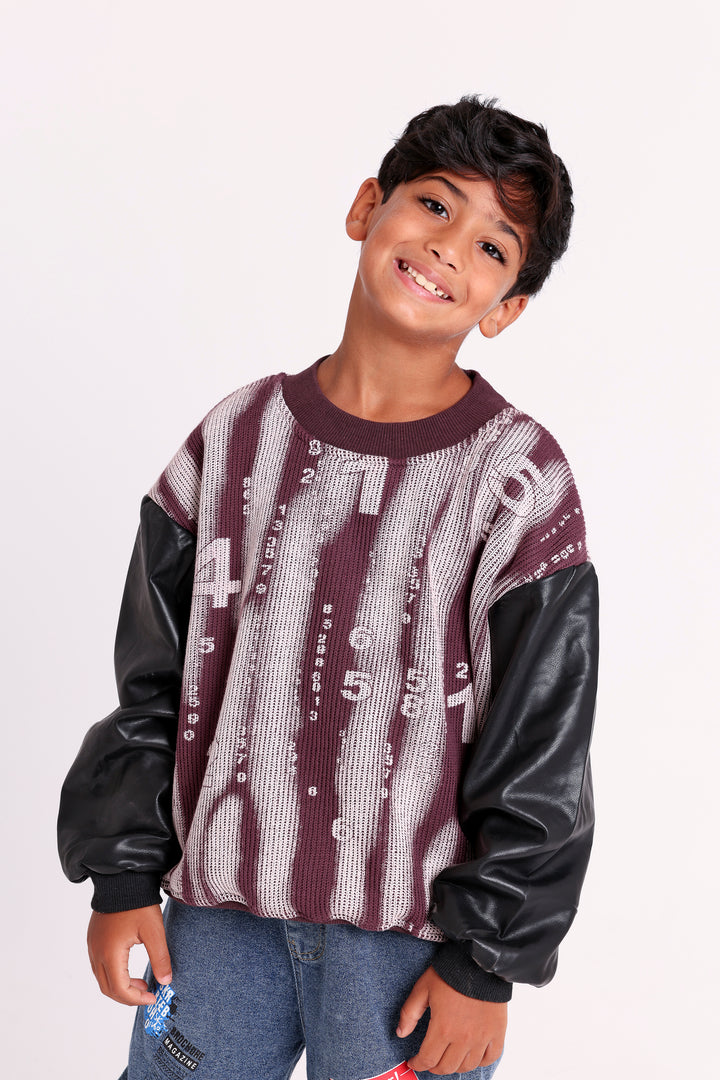 Striped Numbers Knit Sweat SHIRT