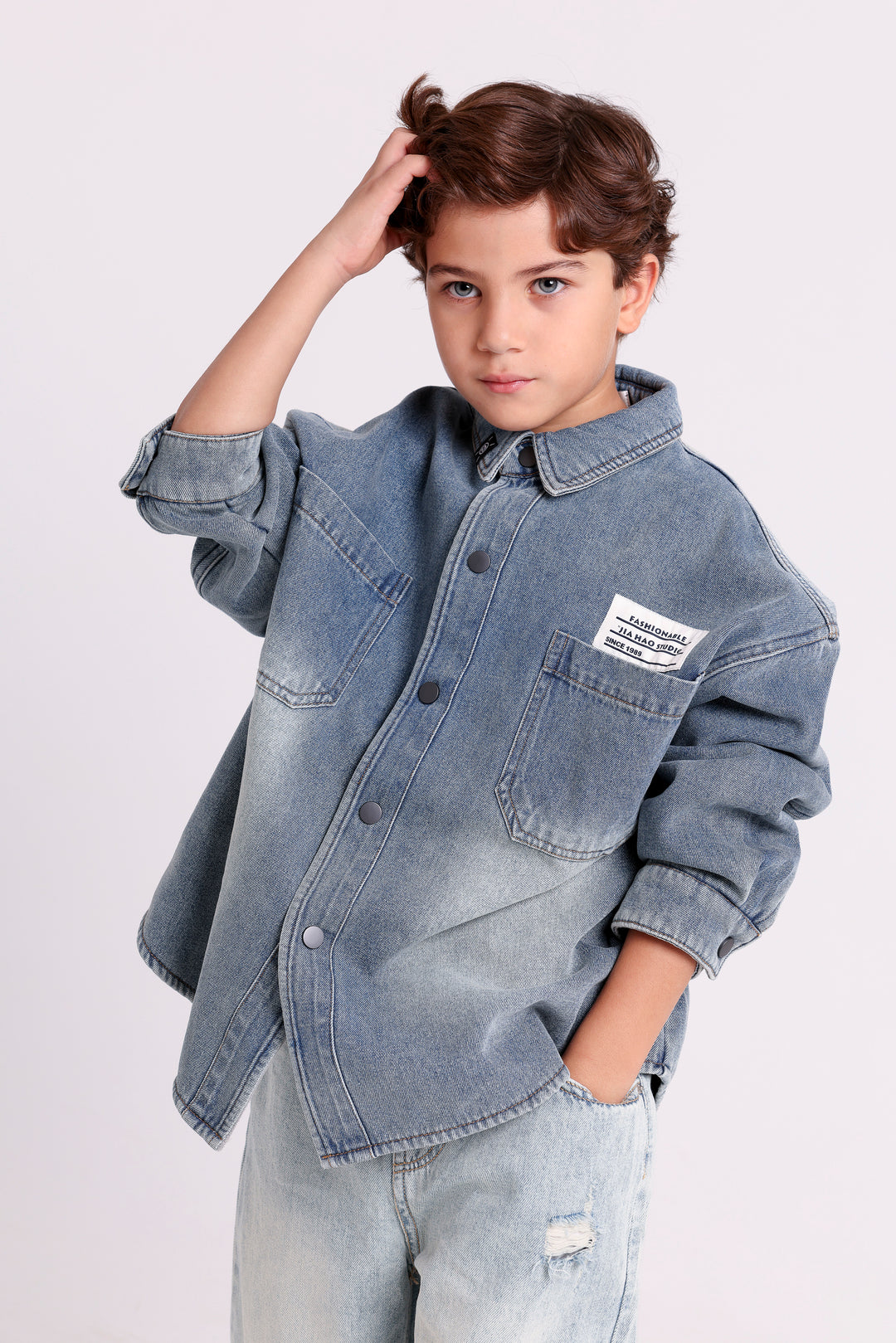 Casual Button-Up Denim Shirt