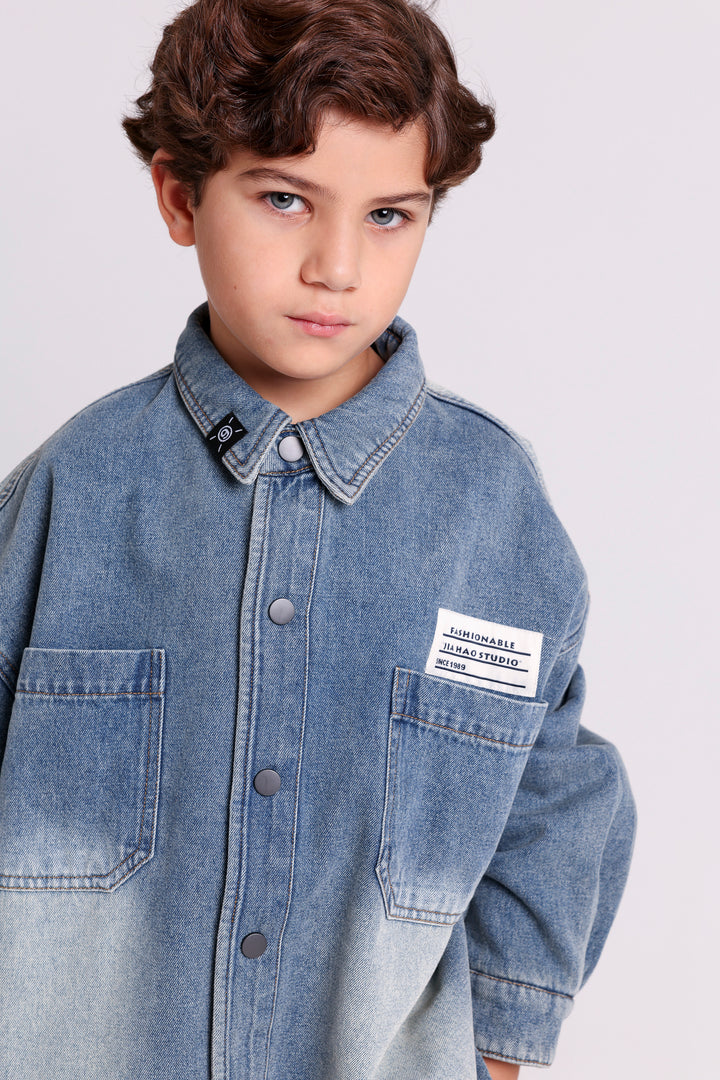 Casual Button-Up Denim Shirt