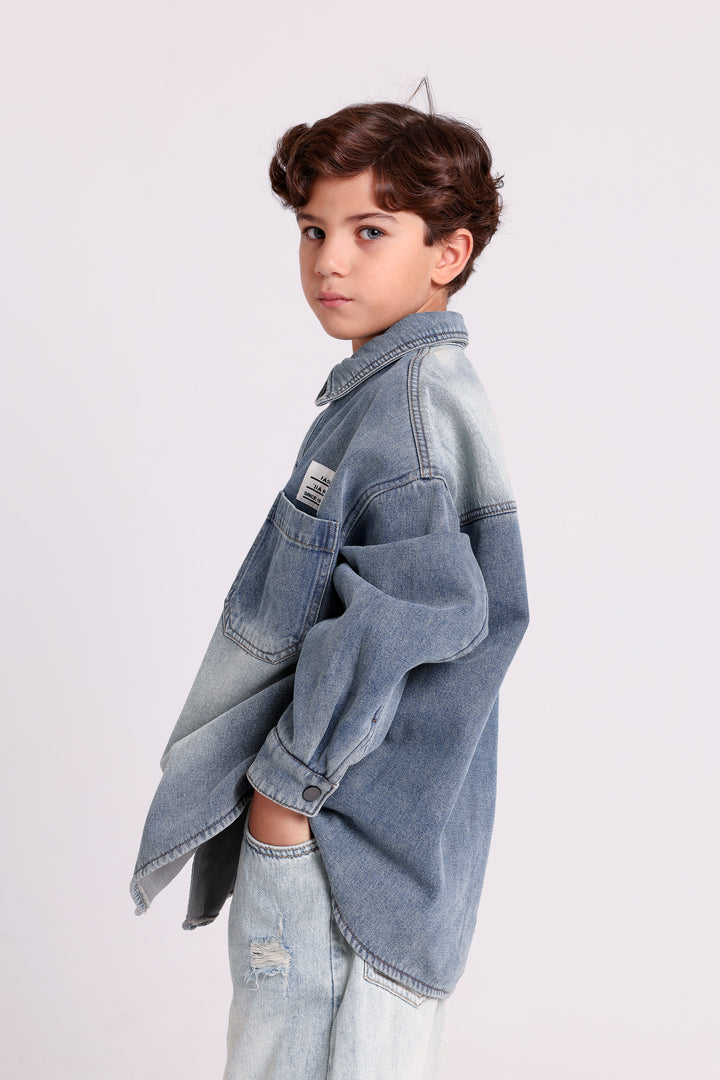Casual Button-Up Denim Shirt