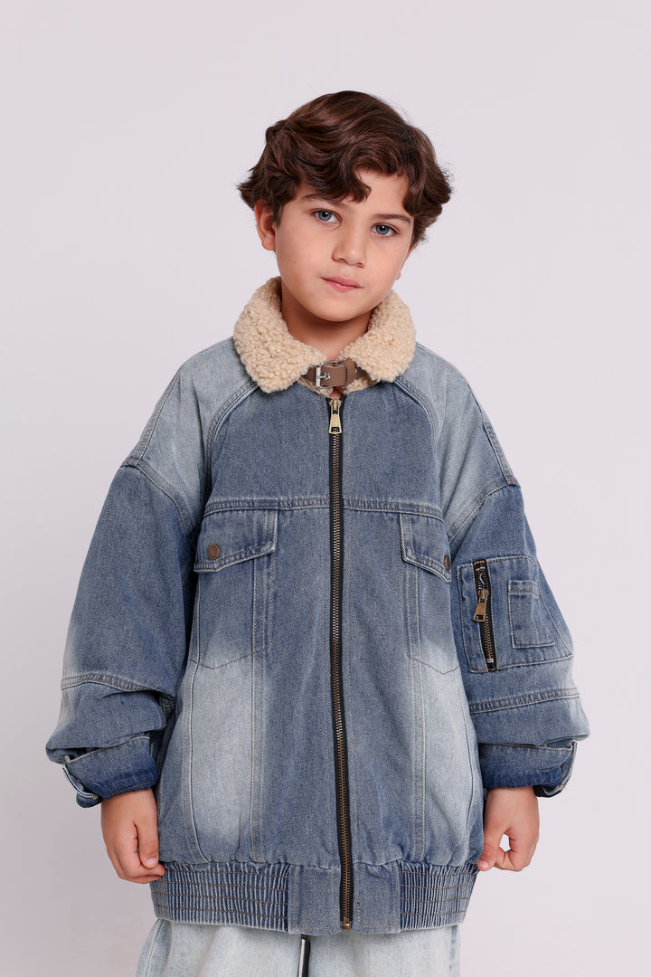 Sherpa Collar Denim Jacket
