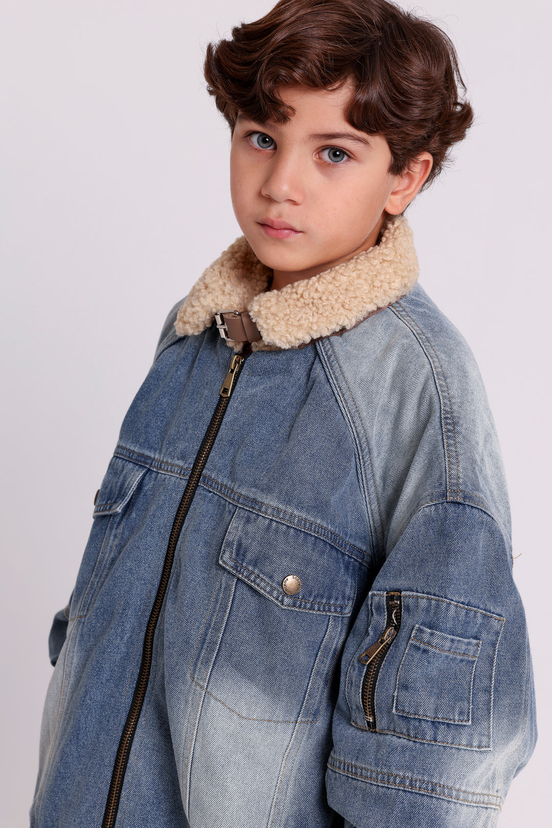 Sherpa Collar Denim Jacket