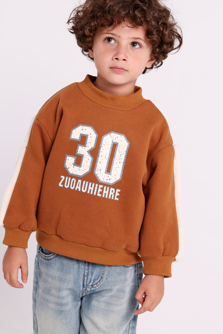 Sporty Number Print Sweatshirt