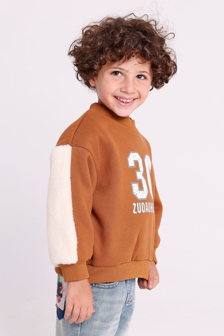 Sporty Number Print Sweatshirt