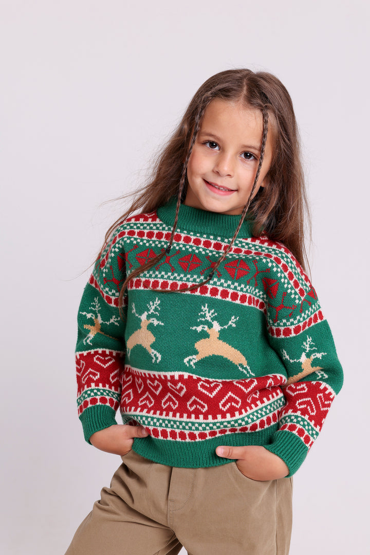 Festive Reindeer Knit Sweater