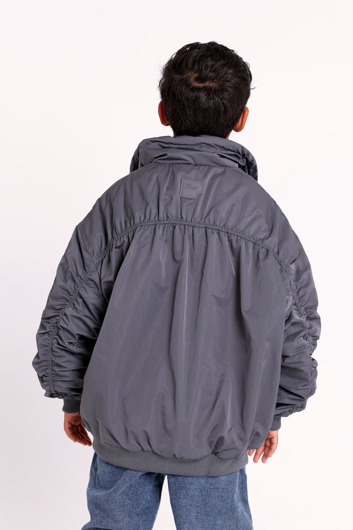 Mixed Fabric Pocket Jacket