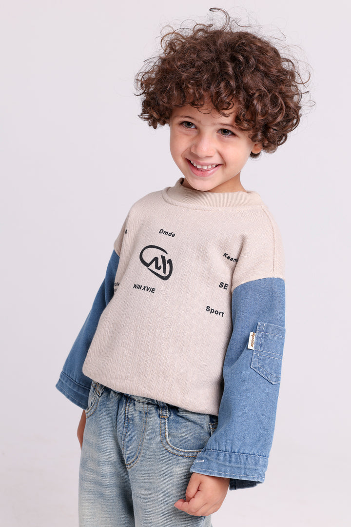 Sporty Graphic Sleeve Top