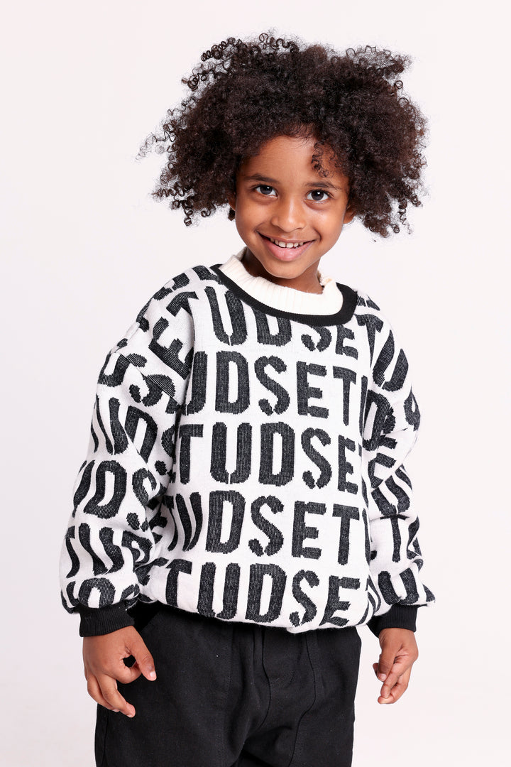 Bold Letter Pattern Sweater