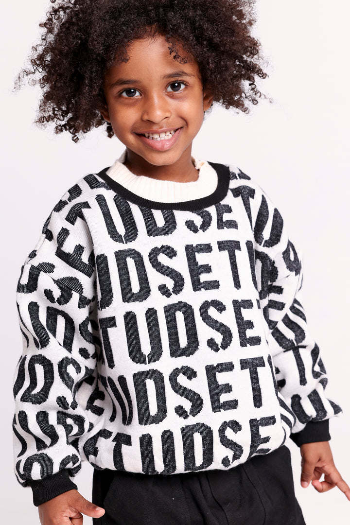 Bold Letter Pattern Sweater