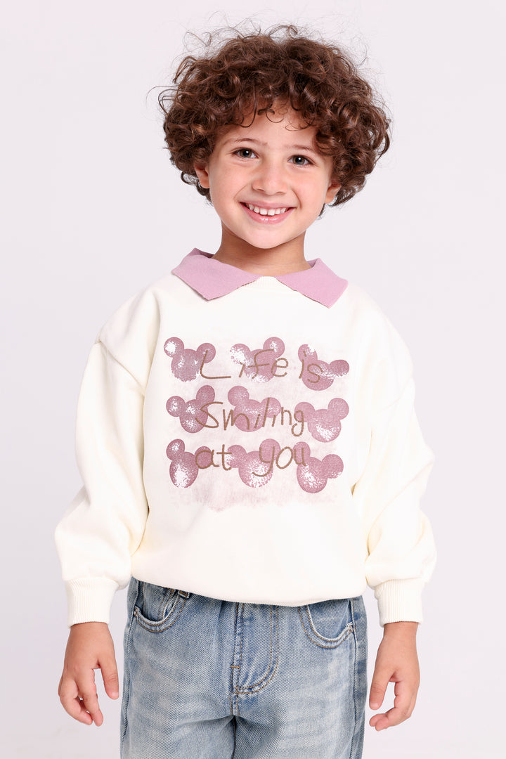 Glittery Mickey Print Sweatshirt