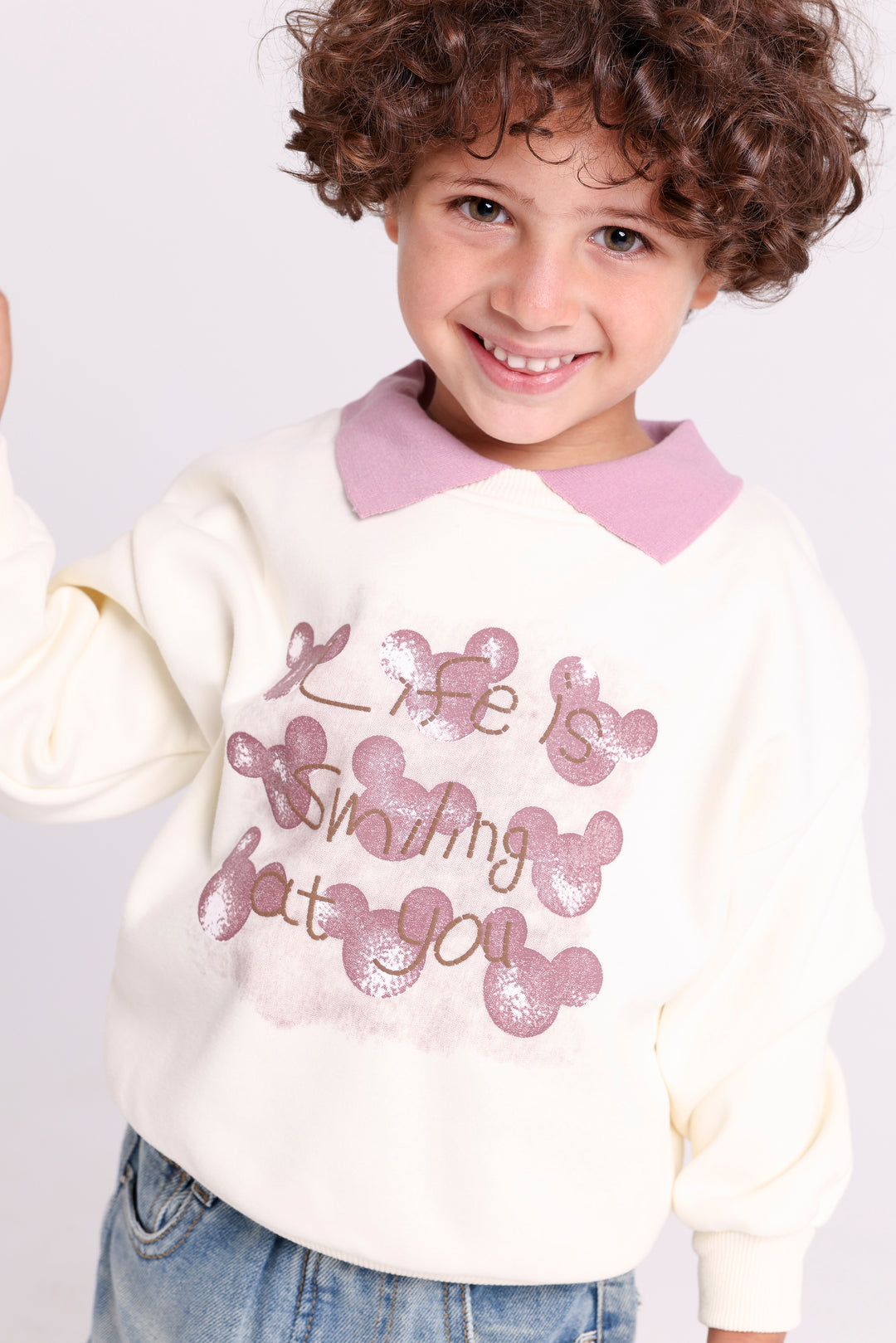 Glittery Mickey Print Sweatshirt