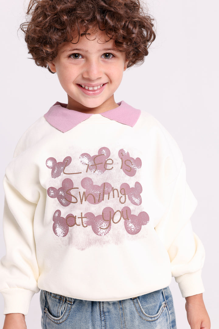 Glittery Mickey Print Sweatshirt