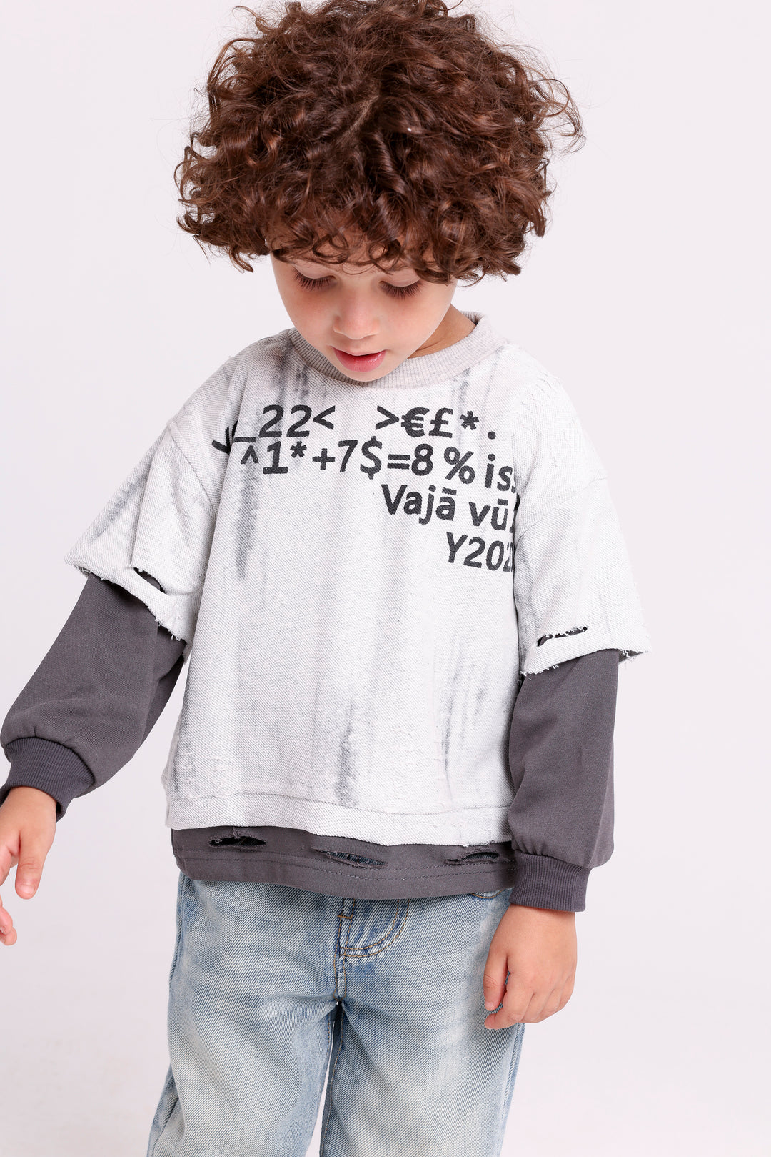 Quirky Slogan Double-Layer Tee
