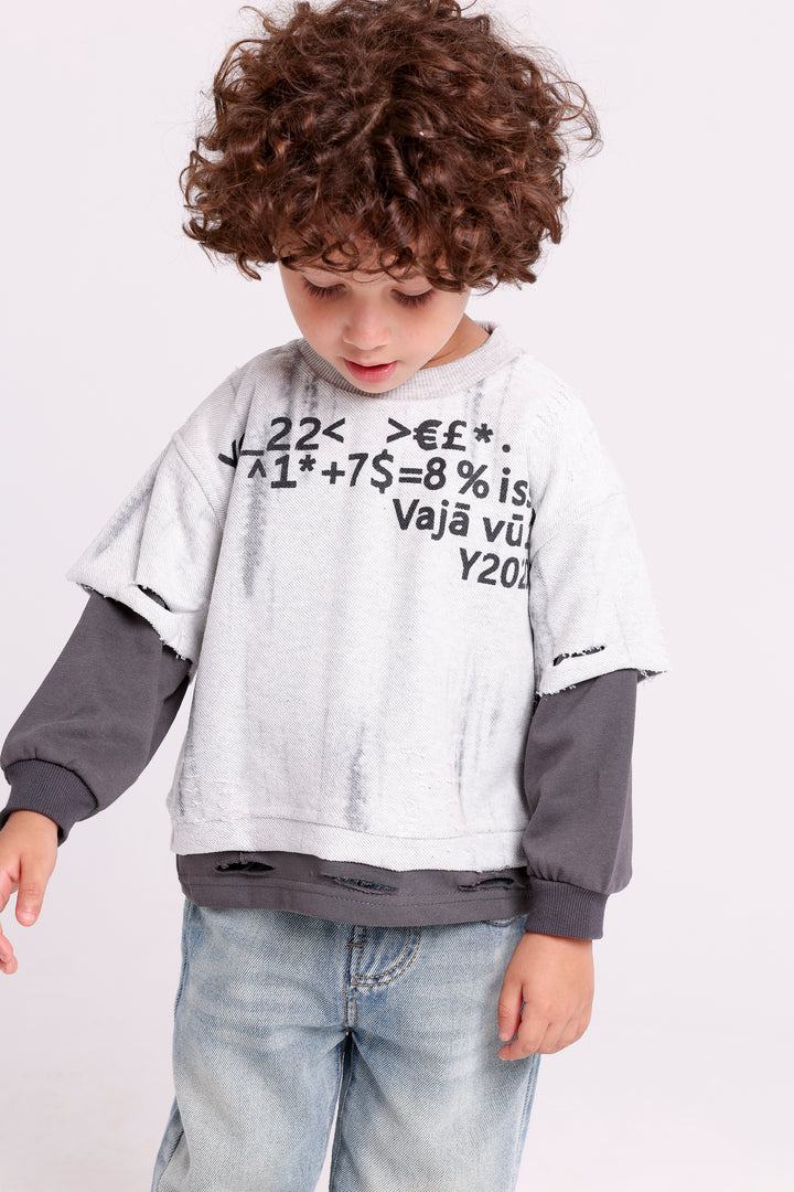 Quirky Slogan Double-Layer Tee