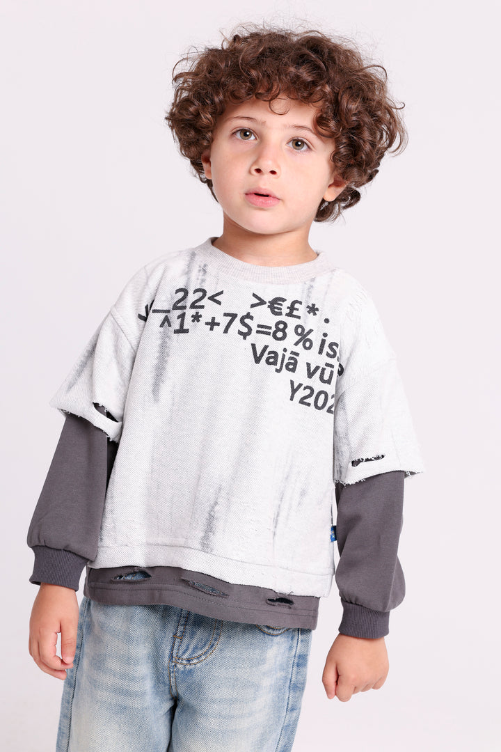 Quirky Slogan Double-Layer Tee