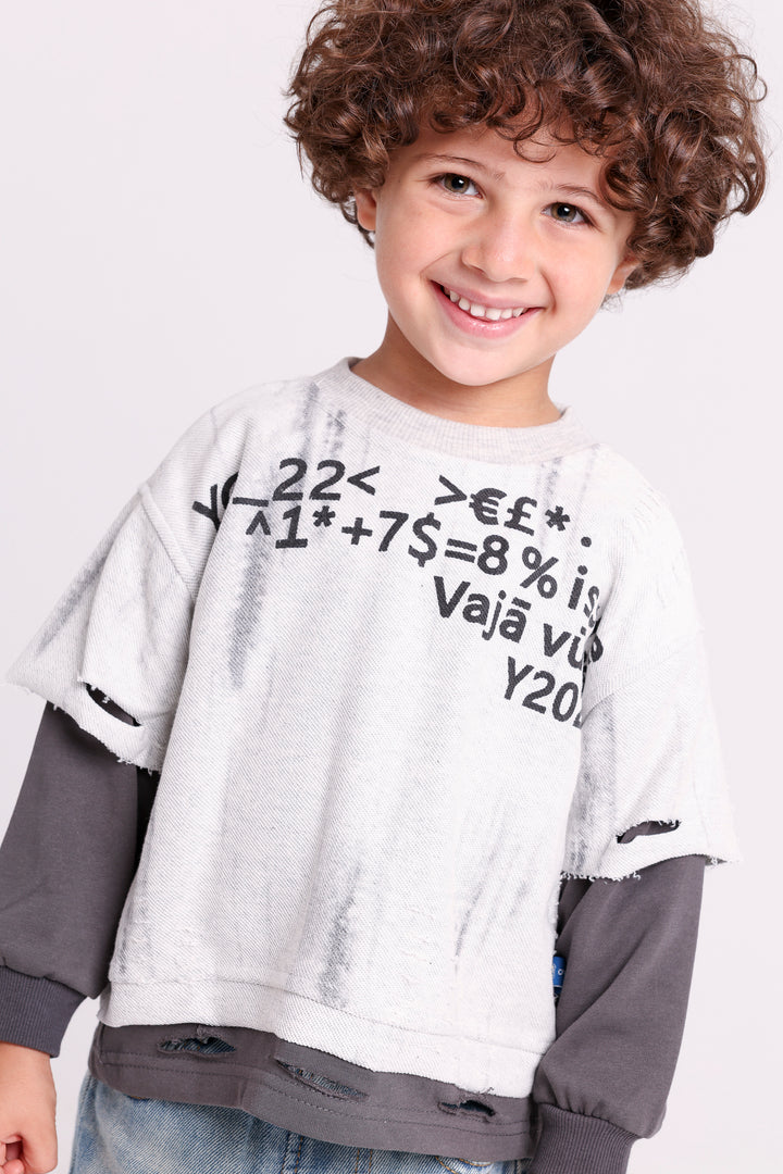 Quirky Slogan Double-Layer Tee