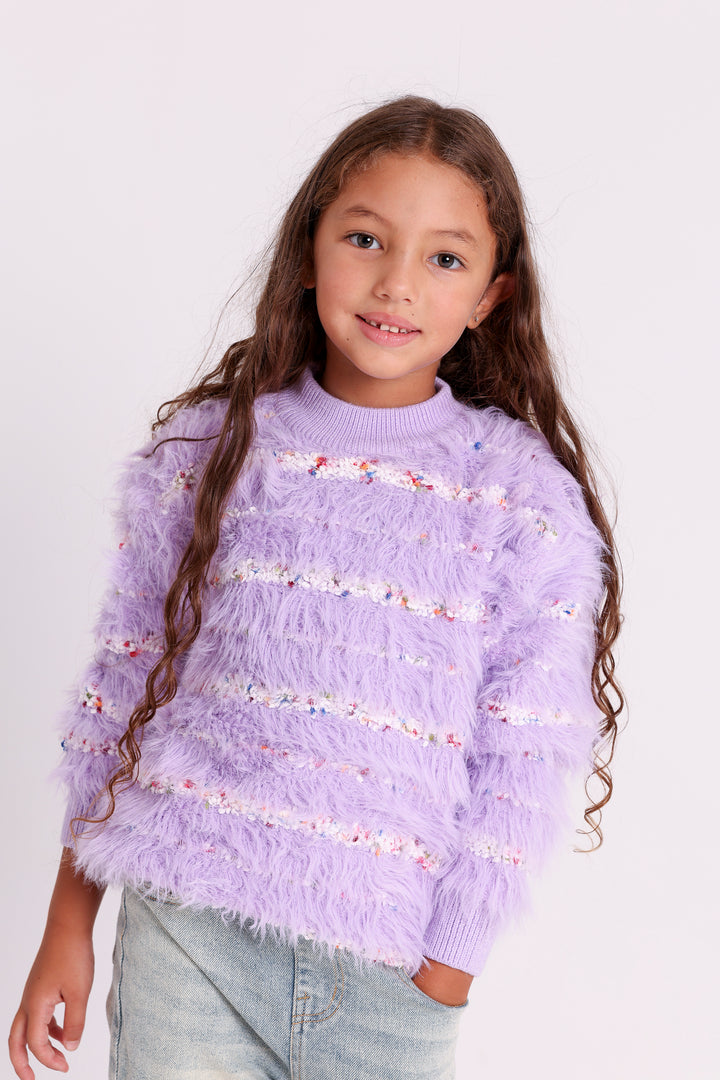 Confetti Stripe Furry Pullovers