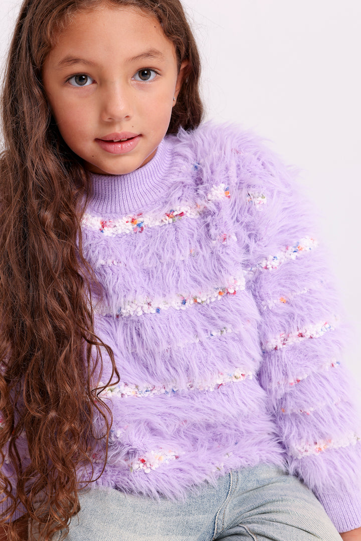 Confetti Stripe Furry Pullovers