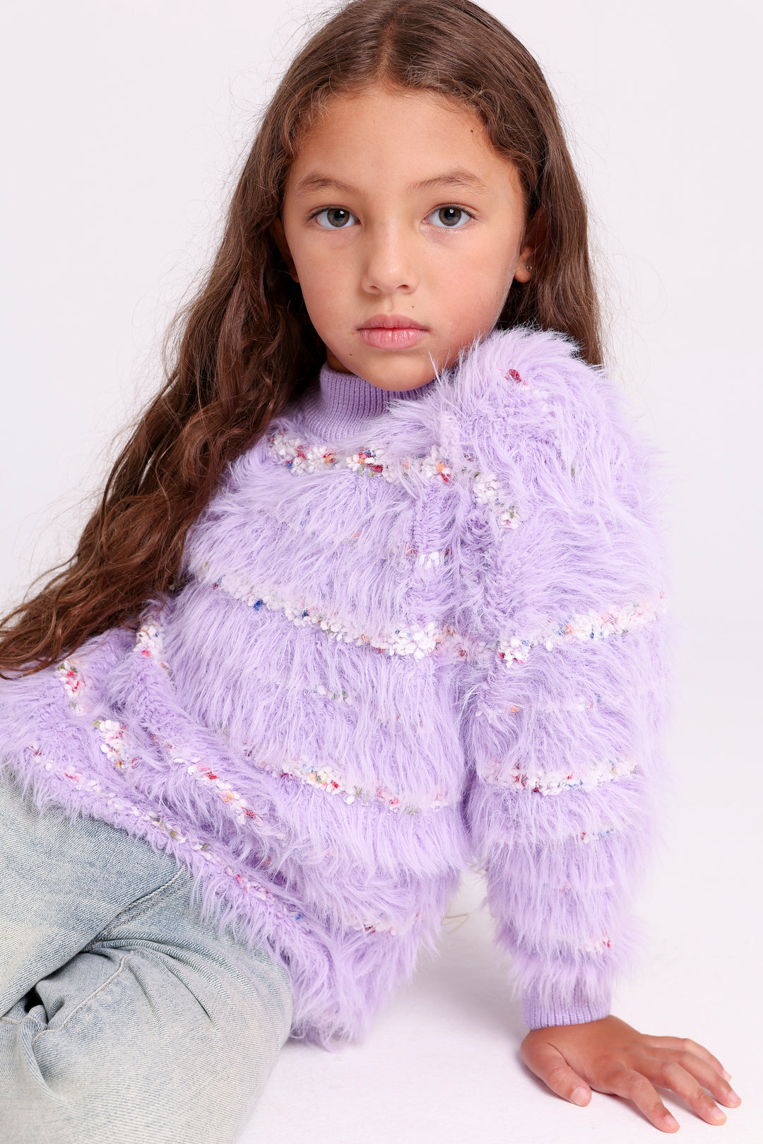 Confetti Stripe Furry Pullovers