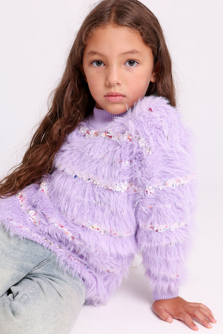 Confetti Stripe Furry Pullovers