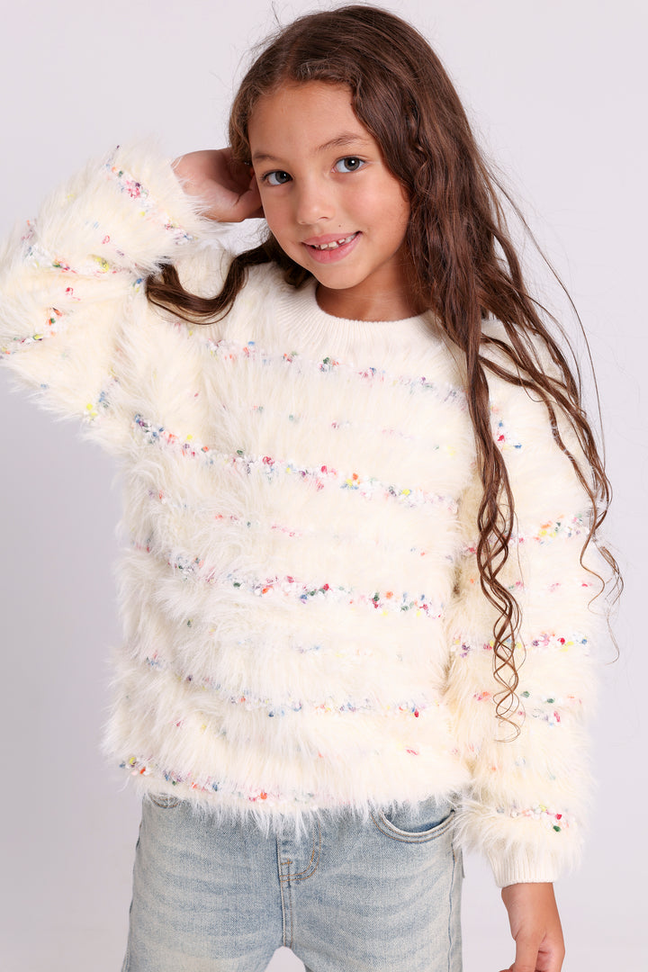 Confetti Stripe Furry Pullovers